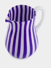 Vetreria Murano Royal Blue Stripes Murano Glass Jar