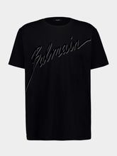 Balmain Black Flocked Logo T-Shirt