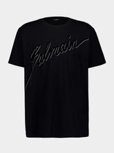 Balmain Black Flocked Logo T-Shirt