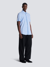 Balmain Blue Jacquard "Love Letter" Print Shirt