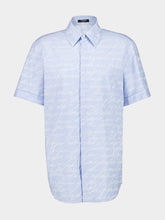 Balmain Blue Jacquard "Love Letter" Print Shirt