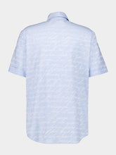 Balmain Blue Jacquard "Love Letter" Print Shirt