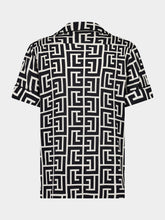 Balmain Black Monogram Printed Relaxed Fit Pyjama Shirt