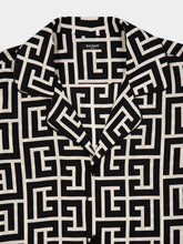 Balmain Black Monogram Printed Relaxed Fit Pyjama Shirt