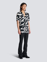 Balmain Black Twill Pyjama Shirt with "Love Letter" Print