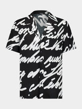 Balmain Black Twill Pyjama Shirt with "Love Letter" Print