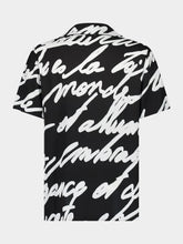 Balmain Black Twill Pyjama Shirt with "Love Letter" Print