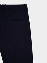 Balmain Navy Blue Pleated Grain de Poudre Trousers