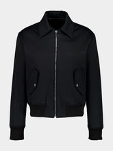 Balmain Black Cotton Bomber Jacket with Vintage Logo