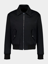 Balmain Black Cotton Bomber Jacket with Vintage Logo