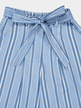 Paula Elisa Denim Stripes Wide-Leg Pants