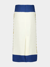 Paula Elizabeth Vanilla Custard Embroidered Pencil Skirt