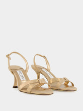 Jimmy Choo Elsy Gold Suede Slingback Sandals