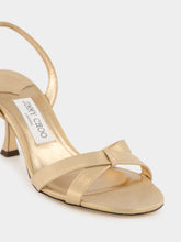 Jimmy Choo Elsy Gold Suede Slingback Sandals