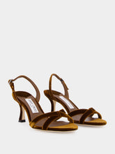 Jimmy Choo Bronze Elsy 70 Velvet Sandals
