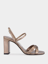 Jimmy Choo Elsy 85 Pewter Metallic Sandals