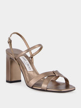 Jimmy Choo Elsy 85 Pewter Metallic Sandals