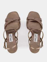 Jimmy Choo Elsy 85 Pewter Metallic Sandals