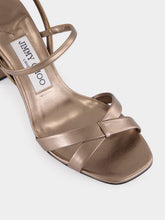 Jimmy Choo Elsy 85 Pewter Metallic Sandals