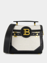 Balmain Natural & Black Raffia B-Buzz 23 Bag
