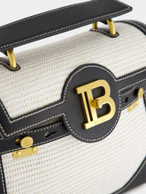 Balmain Natural & Black Raffia B-Buzz 23 Bag