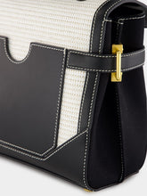 Balmain Natural & Black Raffia B-Buzz 23 Bag