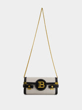 Balmain Pouch with Chain B-Buzz 23 in Raffia & Calfskin