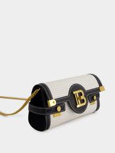 Balmain Pouch with Chain B-Buzz 23 in Raffia & Calfskin
