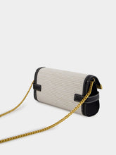 Balmain Pouch with Chain B-Buzz 23 in Raffia & Calfskin