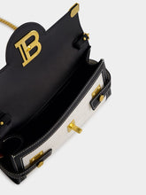 Balmain Pouch with Chain B-Buzz 23 in Raffia & Calfskin