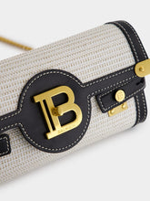 Balmain Pouch with Chain B-Buzz 23 in Raffia & Calfskin