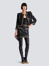 Balmain Black B-Buzz Wallet in Striped Patent Leather