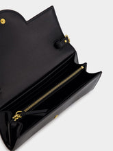 Balmain Black B-Buzz Wallet in Striped Patent Leather