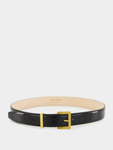 Balmain Black Striped Patent Leather Perfume Belt