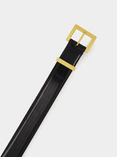 Balmain Black Striped Patent Leather Perfume Belt