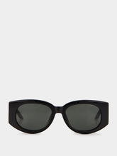 Casablanca Black Oval Wave Acetate Sunglasses