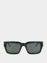 Casablanca Black Gold-Plated Monogram Sunglasses