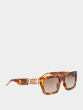 Casablanca Tortoiseshell Gold-Plated Monogram Sunglasses