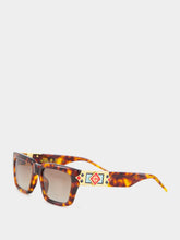 Casablanca Tortoiseshell Gold-Plated Monogram Sunglasses