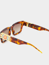 Casablanca Tortoiseshell Gold-Plated Monogram Sunglasses