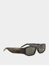 Casablanca Black Rectangular Comb Sunglasses
