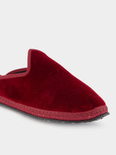 Piedaterre Dandy Slippers in Bordeaux Sipario Velvet