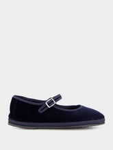 Piedaterre Blue Velvet Mary Jane Flats