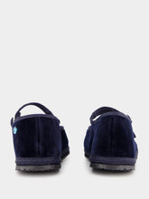 Piedaterre Blue Velvet Mary Jane Flats