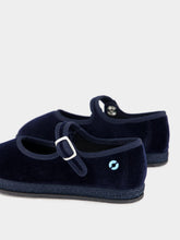 Piedaterre Mary Jane Bambino in Blue Mercantile Velvet