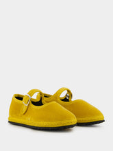Piedaterre Mary Jane Bambino in Yellow Ribolla Velvet
