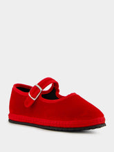 Piedaterre Mary Jane Bambino in Red Refosco Velvet