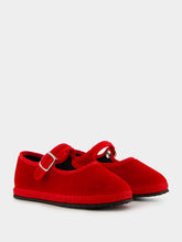 Piedaterre Mary Jane Bambino in Red Refosco Velvet