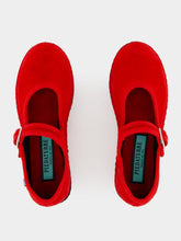 Piedaterre Mary Jane Bambino in Red Refosco Velvet