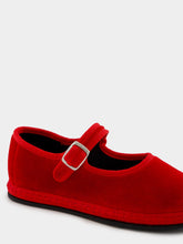 Piedaterre Mary Jane Bambino in Red Refosco Velvet